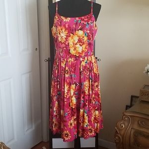 Isaac Mizrahi Red and Orange Sun Dress